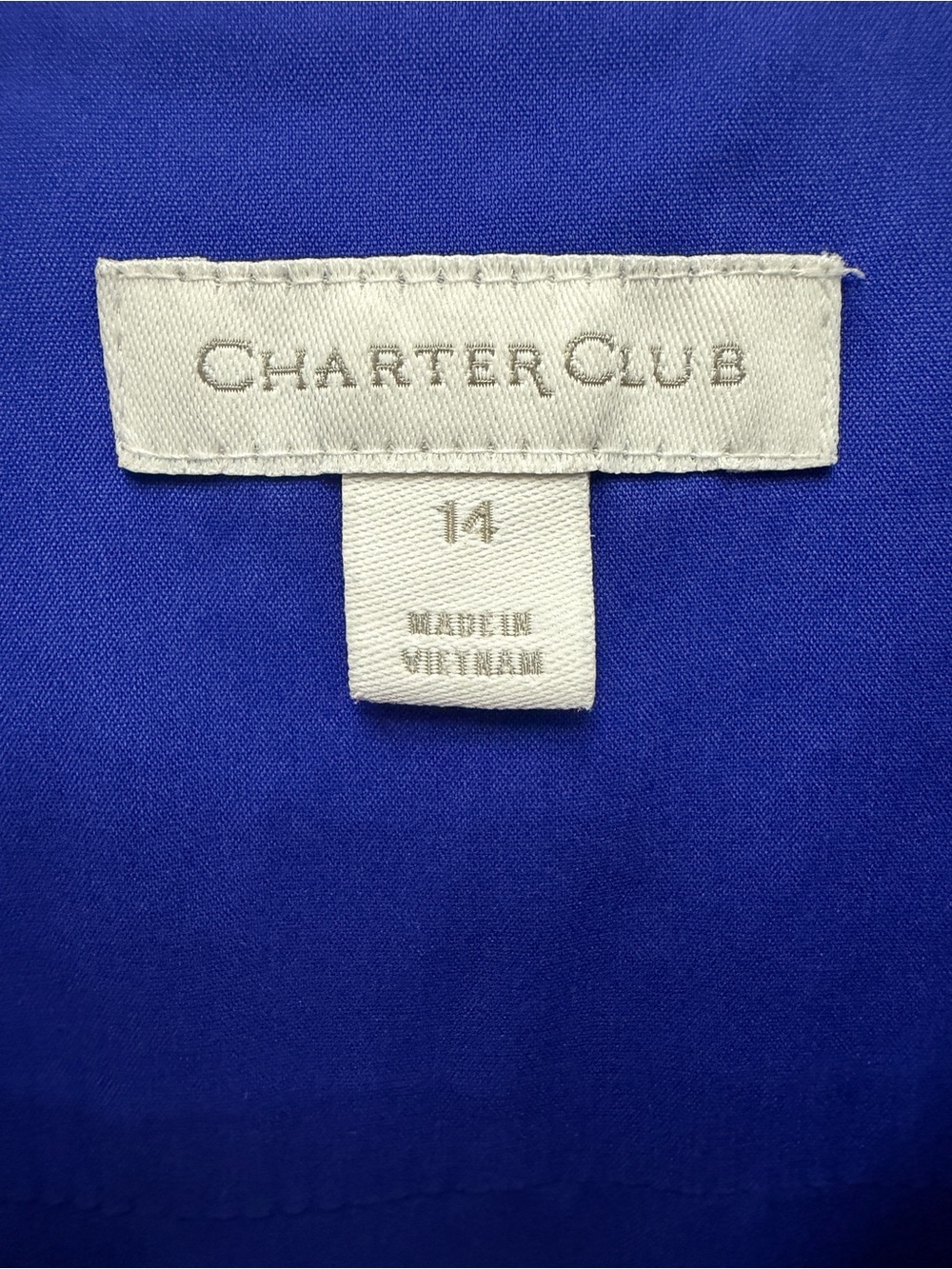 Charter Club Sleeveless Button-Front Blouse in Royal Blue - Picture 2 of 6